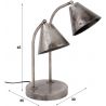 Lampe de table industrielle en métal gris abat-jours réglables Christian