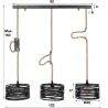 Suspension contemporaine en métal 3xØ20 cm Florian