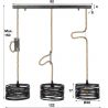 Suspension contemporaine en métal 3xØ20 cm Florian