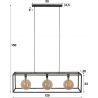 Suspension industrielle en métal argenté 3 lampes Gaston