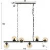 Suspension vintage en métal argenté 6 lampes Haylie