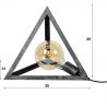 Lampe de table contemporaine en métal gris Pyramide