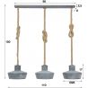 Suspension industrielle en métal gris 3 lampes Ø 28 cm Olivia