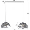Suspension industrielle en acier gris 2 x Ø50 cm Ashley
