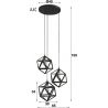 Suspension vintage en métal noir 3 lampes Salomé