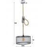 Suspension industrielle en métal gris Ø 40 cm Hector