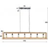 Suspension moderne en bois massif 7 lampes Lucas