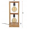 Lampe de table contemporaine en bois d'acacia 2 lampes Rio