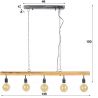 Suspension contemporaine en bois de manguier 5 lampes Jobi