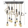 Suspension vintage cordes de jute 7 lampes Albin