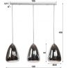 Suspension contemporaine en verre chromé 3 lampes Suzie