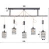 Suspension industrielle en métal 5 lampes Eddyn