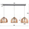 Suspension contemporaine en bois de manguier 3 x Ø 30 cm Max