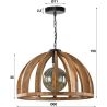 Suspension contemporaine en bois de manguier Ø 60 cm Max