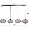 Suspension industrielle en métal noir 4 lampes Ø35 cm Audrey