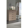 Commode haute contemporaine chêne clair Adela