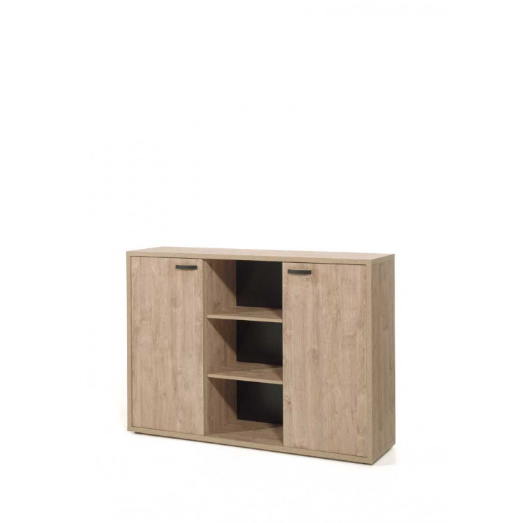 Armoire basse de bureau contemporaine 160 cm chêne doré Balto