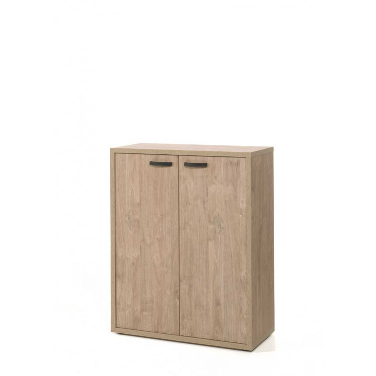 Armoire basse de bureau contemporaine 90 cm chêne doré Balto