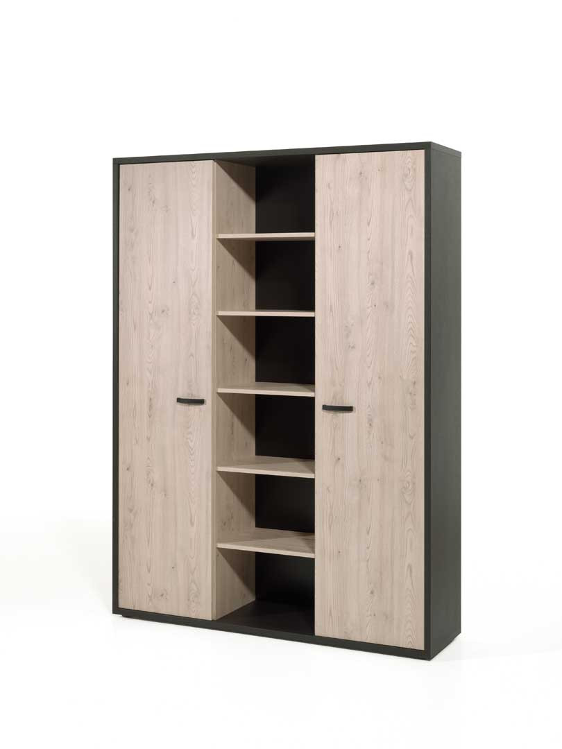 Armoire dressing semi-fermé blanc chêne H.200 x l.160 x P.45 cm Home