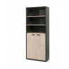 Armoire combinée de bureau contemporaine chêne/noir Salto