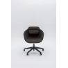 Chaise de réunion design réglable en hauteur avec piétement étoile en polyamide noir avec roulettes Sandy