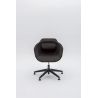 Chaise de réunion design réglable en hauteur avec piétement étoile en polyamide noir Sandy