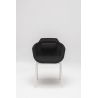 Chaise de réunion design avec piétement droit en métal blanc Sandy