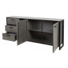 Buffet/bahut industriel 220 cm en pin massif gris Australine