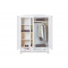 Armoire style campagne 150 cm en pin massif blanc Hada I