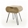 Table de chevet moderne en bois de manguier et métal Chloé