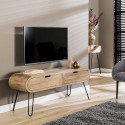 Meuble TV moderne en bois de manguier massif et métal Chloé