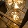 Lampadaire industriel en métal argenté 4 lampes Gaston