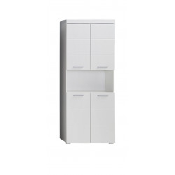 Meuble de rangement de salle de bain design blanc brillant Savana