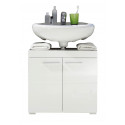 Meuble sous lavabo moderne blanc brillant Savana