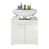 Meuble sous lavabo de salle de bain design blanc brillant Savana