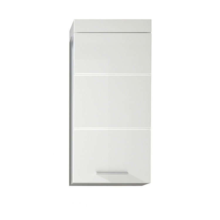 Meuble haut de salle de bain design 1 porte blanc brillant Savana