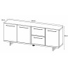 Buffet/bahut industriel 230 cm chêne/anthracite Alrik