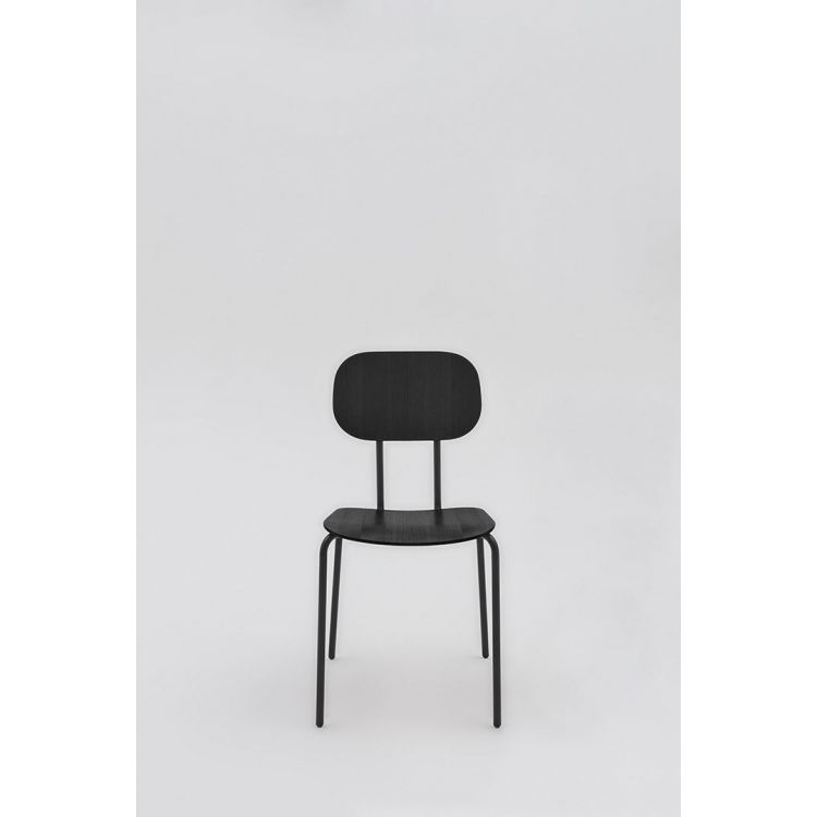 Chaise d'accueil moderne empilable en métal et bois Katia