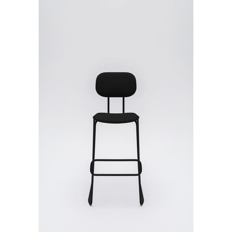 Tabouret de bar moderne en métal et tissu Katia