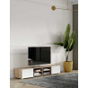 Meuble TV design laqué blanc Adélia II