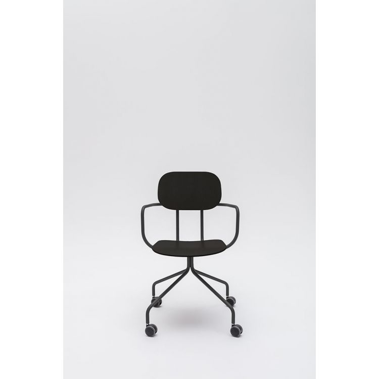 Chaise de réunion moderne à roulettes avec accoudoirs Katia
