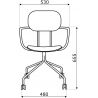 Chaise de réunion moderne à roulettes avec accoudoirs Katia