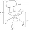Chaise de réunion moderne à roulettes avec accoudoirs Katia