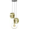 Suspension industrielle en métal doré 3 lampes étagées Hugo