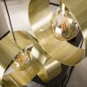 Suspension industrielle en métal doré 3 lampes étagées Hugo