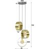 Suspension industrielle en métal doré 3 lampes étagées Hugo