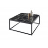 Table basse industrielle métal et verre noir Claudia