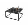 Table basse industrielle métal et verre noir Claudia