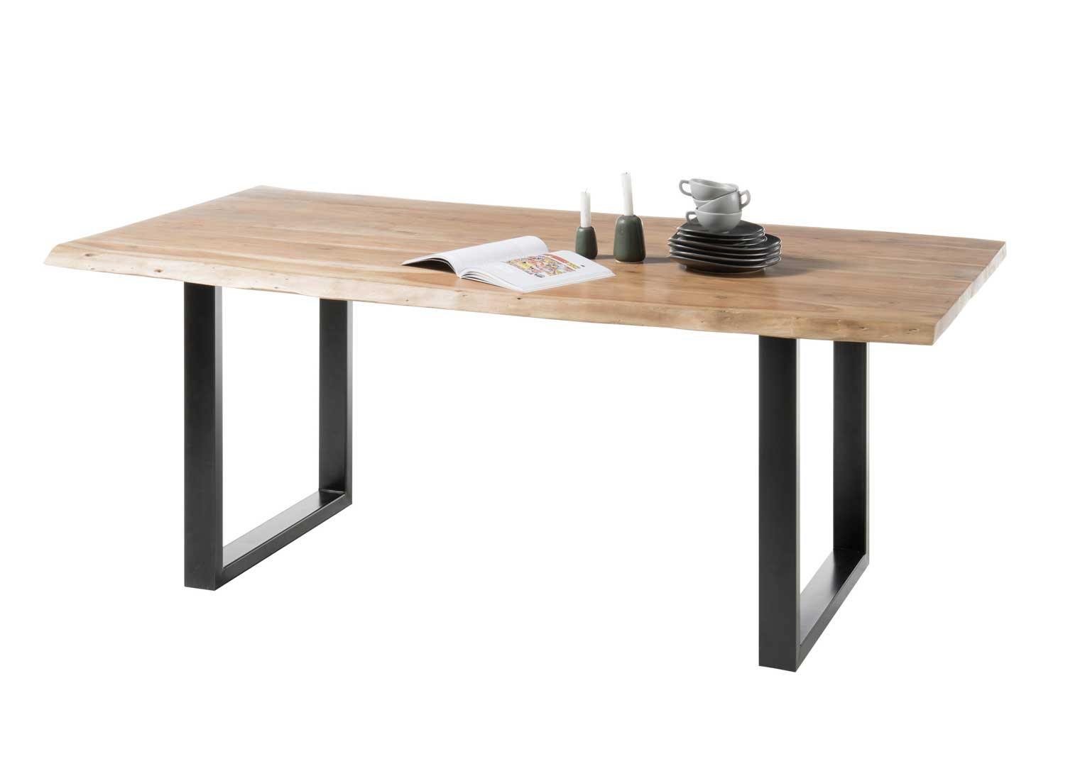 Table industrielle en bois massif Indila