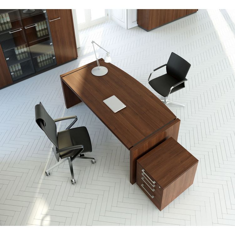 Bureau de direction moderne coloris noyer Kennedy